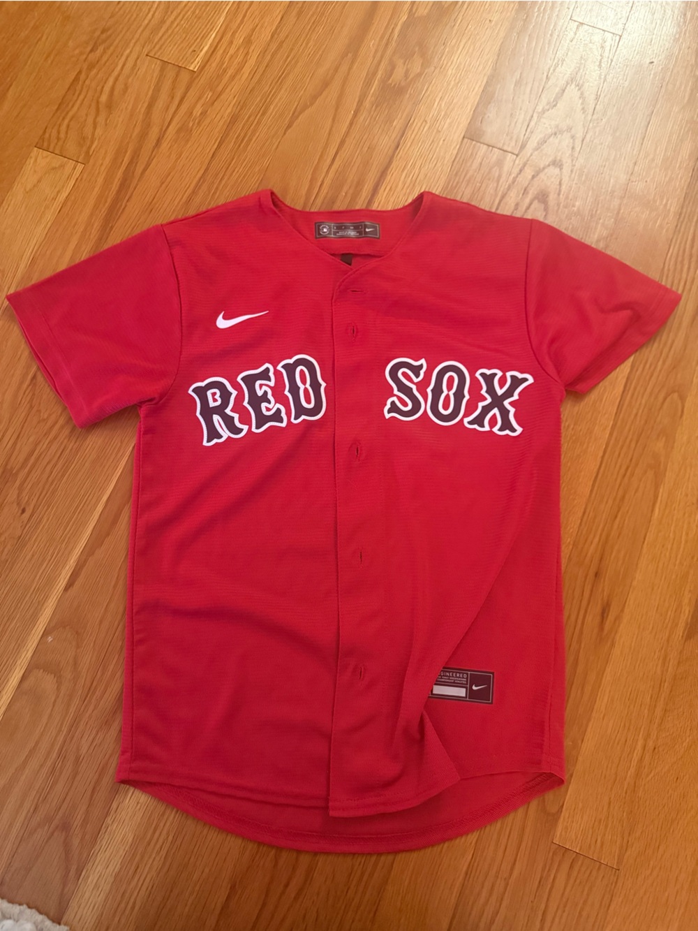 Nike Kids Red 'Red Sox' Button-Up Baseball Jersey